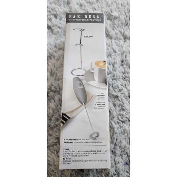 Rae Dunn Froth Electric Milk Frother Gray Classic Foam Whipped Coffee Bar +stand - Picture 4 of 10